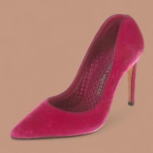 ALEXANDER McQUEEN Velvet Grosgrain Trim Ofelia Pumps, Size 36.5